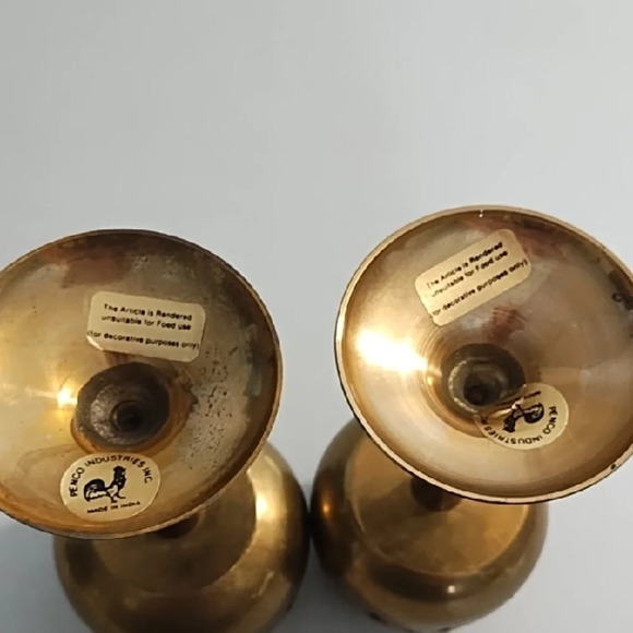 Vintage Brass Gothic-Inspired Candle Holders with Intricate Cut-Outs - Picture 4 of 10